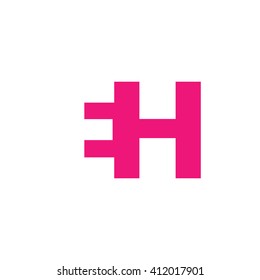 EH Logo. Vector Graphic Branding Letter Element. White Background