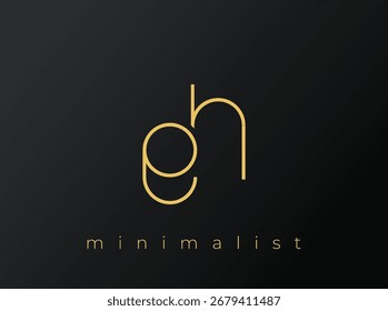 O logotipo minimalista com formas entrelaçadas no fundo preto sólido. Um design de logotipo minimalista limpo e moderno.
