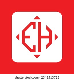 EH modern initial monogram logo design vector. It will be suitable for which company or brand name start those initial.
