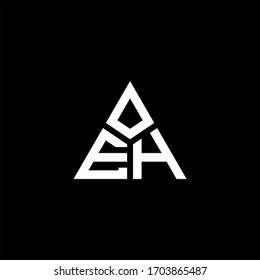 EH monogram logo with 3 pieces shape isolated on triangle design template
