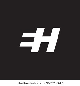 EH negative space letter logo black background