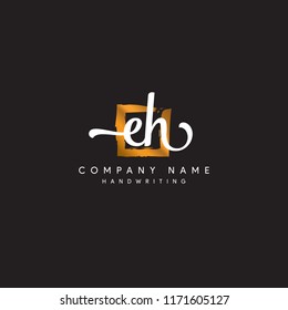 EH signature logo designs or Square EH logo vector mark