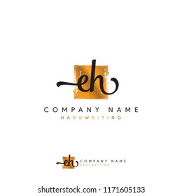 EH signature logo designs or Square EH logo vector mark