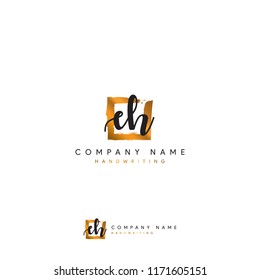 EH signature logo designs or Square EH logo vector mark