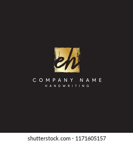 EH signature logo designs or Square EH logo vector mark