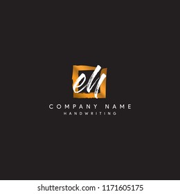 EH signature logo designs or Square EH logo vector mark