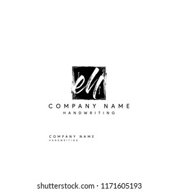 EH signature logo designs or Square EH logo vector mark