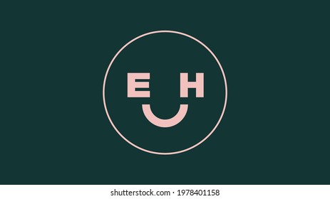 EH Smile logo design idea vector graphic design