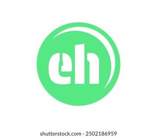 EH sport emblem or team logotype. Ball logo with a combination of Initial letter E and H for balls shop, sports company, training, club badge. Vector illustration.