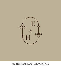 EH Hochzeit-Logo in hochwertigem professionellem Design, das gut in allen Printmedien drucken wird