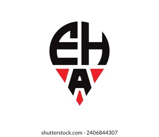 EHA letter location shape logo design