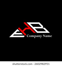 EHB logo design, EHB simple and modern logo. EHB luxurious alphabet design  