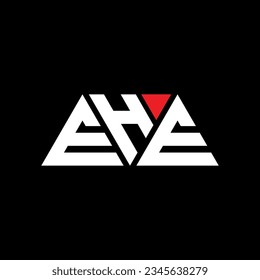 Logo-Design des EHE-Dreiecks mit Dreiecksform. EHE Dreieck Logo Design Monogramm. EHE Dreieck-Vektorlogo-Vorlage mit roter Farbe. EHE dreieckiges Logo Einfach, elegant und luxuriös.