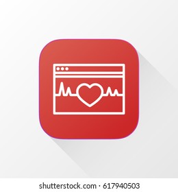 E-Health application for mobile phone. Line flat vector icon, button and website design. Illustration isolated on white background. EPS 10 design, logo, app, infographic.