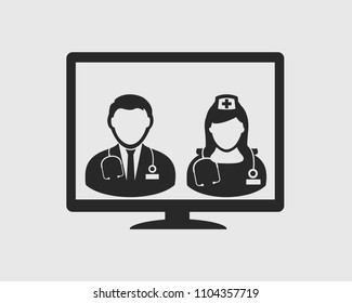 E-Health Care Icon on gray background