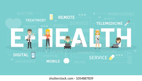 E-health concept illustration. Idea of online medicine.
