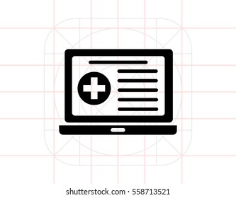 E-health Concept and Laptop Icon