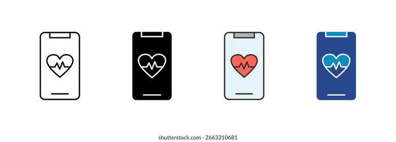 Conjunto de iconos de salud electrónica Colección de estilos múltiples