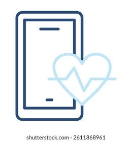 Ehealth Icon Two Color Outline Style. Vector Illustration For Graphic Design