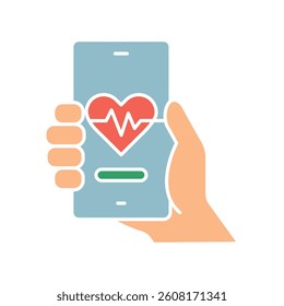 eHealth line icon. Vector isolated element. Editable stroke.