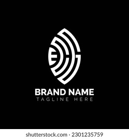 EHG Letter Logo Design. Initial letters EHG logo icon for technology companies. minimal logo design template