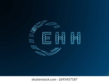 Diseño de Vector de logotipo de letra de polietileno baja EHH. Diseño de logotipo de poliéster inferior de EHH. Diseño único del logotipo de poliéster bajo de EHH.