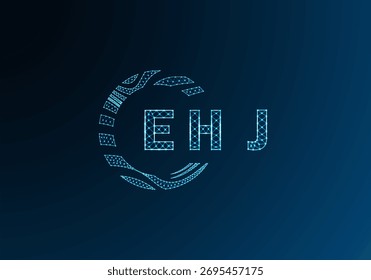 EHJ Logo-Vektordesign mit Low-Poly-Buchstaben. Logo-Design aus dem unteren EHJ-Poly. EHJ einzigartiges Low-Poly-Logo-Design.