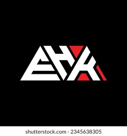 Logo-Design des EHK-Dreiecks mit Dreiecksform. EHK Dreieck Logo Design Monogramm. EHK Dreieck-Vektorlogo-Vorlage mit roter Farbe. EHK dreieckiges Logo Einfach, elegant und luxuriös.