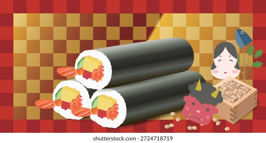 Ehoumaki setsukubun frijoles de fondo de primavera