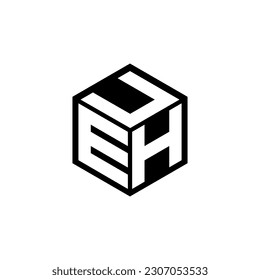 EHU letter logo design in illustration. Vector logo, calligraphy designs for logo, Poster, Invitation, etc.