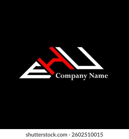 EHU logo design, EHU simple and modern logo. EHU luxurious alphabet design  