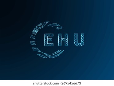 EHU baixo design de vetor de logotipo de letra poli. EHU design de logotipo poli inferior. EHU design exclusivo logotipo low poly.