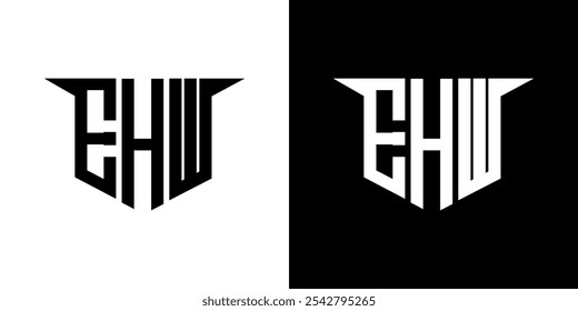 EHW letter logo design with white background in illustrator, vector logo modern alphabet font overlap style, calligraphy designs for logo, Poster, Invitation, etc.