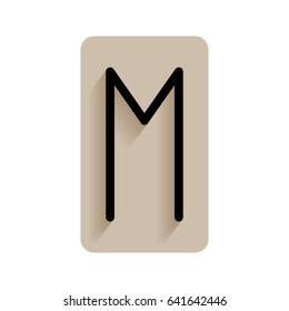 Ehwaz. Runic alphabet and letters. Flat icon on white background for divination, prediction. Vector illustration