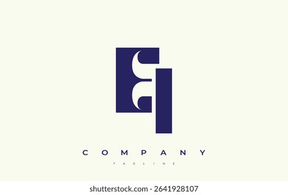 EI Abstract Geometric Logo Design. Modern and elegant logo design with simplistic typography elements, showcasing branding excellence.