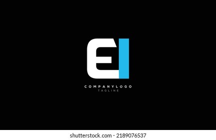 EI IE Abstract initial monogram letter alphabet logo design