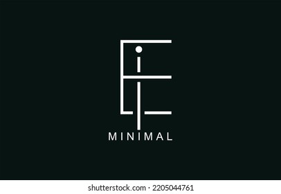 EI or IE Abstract initial monogram Letter alphabet logo