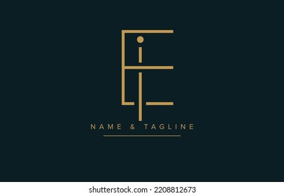 EI or IE Abstract initial monogram letter alphabet logo