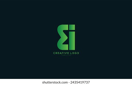 EI Abstract initial monogram letter alphabet logo design