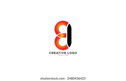 EI Abstract initial monogram letter alphabet logo design