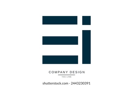 EI, IE Abstract Letters Logo Monogram Font Icon 