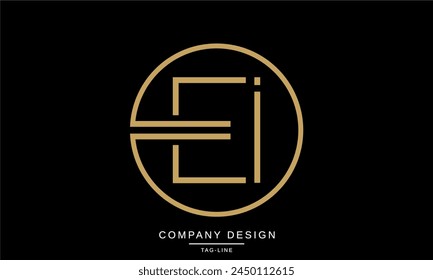 EI, IE Abstract Letters Logo Monogram Font Icon 