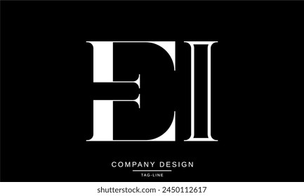 EI, IE Abstract Letters Logo Monogram Font Icon 