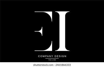 EI, IE Abstract Letters Logo Monogram Design Font Icon