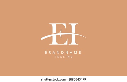 EI Alphabet initial swoosh Abstract Icon Logo vector illustration