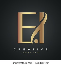 EI creative luxury premium letter logo 