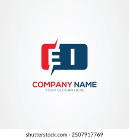 EI or IE Creative Modern Letters Logo Design Element