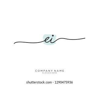 EI E I Initial handwriting logo template