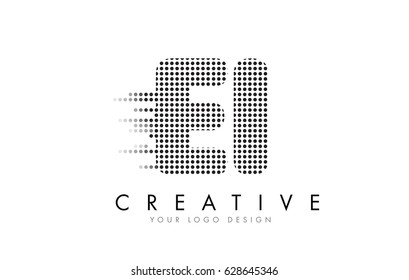 EI E I Letter Logo Design with Black Dots and Bubble Trails.