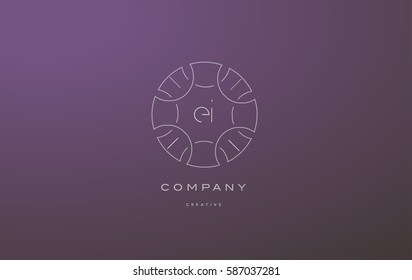 ei e i monogram lineart vintage retro flower alphabet company letter logo lowercase design creative vector icon template 